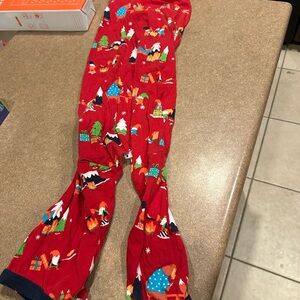 Festive Red Pajama Pants with Holiday Print - dog pjs